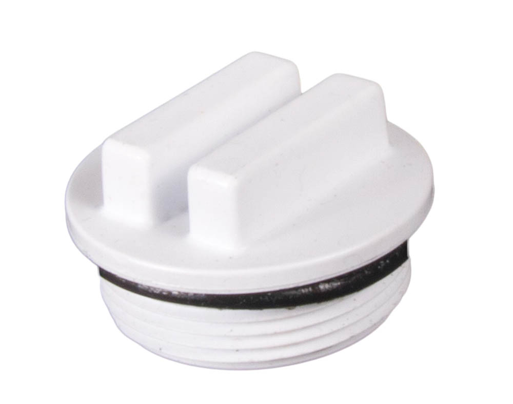1 1/2 Plug With O Ring-White
