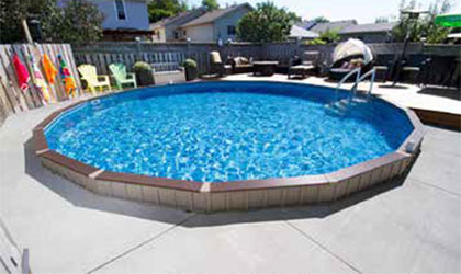 15Ft Round Pool Only W/Synt Wood Coping